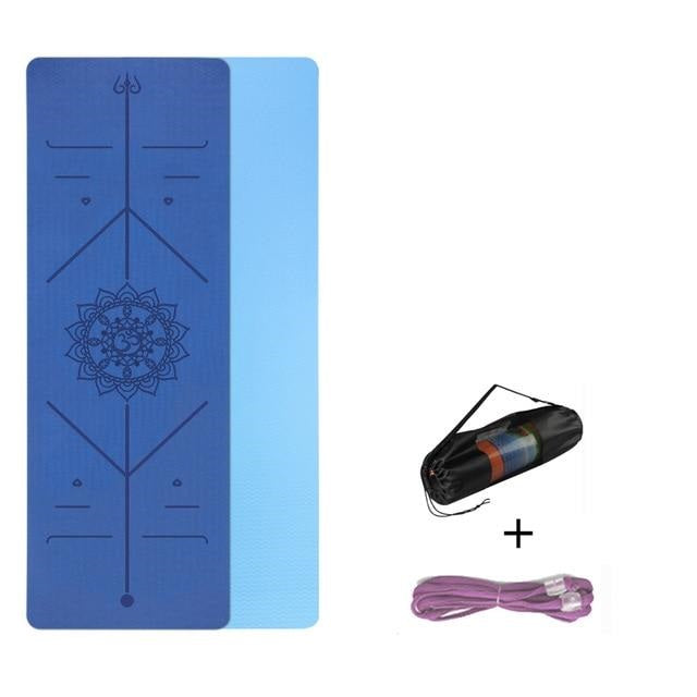 Eco-Friendly Yoga Mat with Body Alignment Lines, Double Layered Non-Slip Textured Surfaces, Perfect for Yoga, Pilates & Fitness