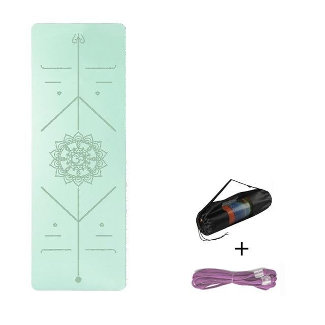 Eco-Friendly Yoga Mat with Body Alignment Lines, Double Layered Non-Slip Textured Surfaces, Perfect for Yoga, Pilates & Fitness