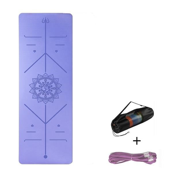 Eco-Friendly Yoga Mat with Body Alignment Lines, Double Layered Non-Slip Textured Surfaces, Perfect for Yoga, Pilates & Fitness