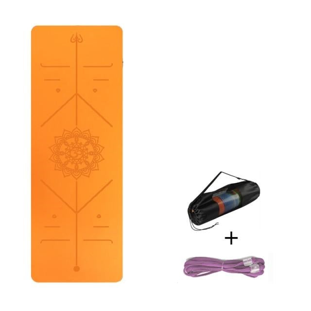 Eco-Friendly Yoga Mat with Body Alignment Lines, Double Layered Non-Slip Textured Surfaces, Perfect for Yoga, Pilates & Fitness